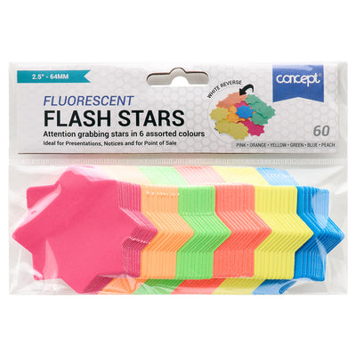 Concept 2.5 Flash Stars - Pack of 60-Sale Cards & Stickers-Concept|Stationery Superstore UK
