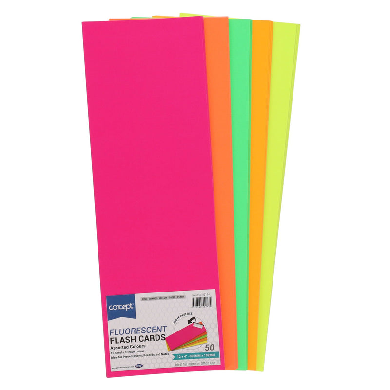 Premier Office 12x4 Fluorescent Card - Pack of 50-Craft Paper & Card-Premier Office|Stationery Superstore UK