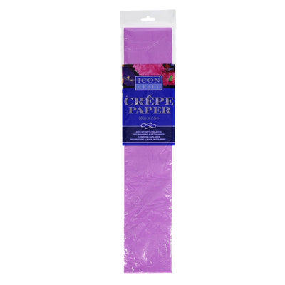 Icon Crepe Paper - 17gsm - 50cm x 250cm - Lilac-Crepe Paper-Icon|Stationery Superstore UK