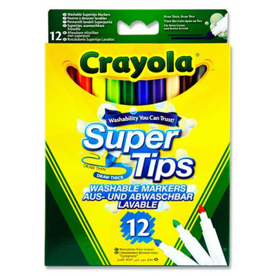 Crayola Supertips Washable Markers - Pack of 12-Markers-Crayola|Stationery Superstore UK