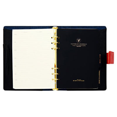 Victoria's Journals A5 Buffalo Cover Organiser with Concealed Magnetic Closure - Black-Journals-Victoria's Journals|Stationery Superstore UK