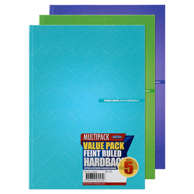 Premier Multipack | A4 Hardcover Notebook - 160 Pages - Pastel - Pack of 5-A4 Notebooks-Premier|Stationery Superstore UK