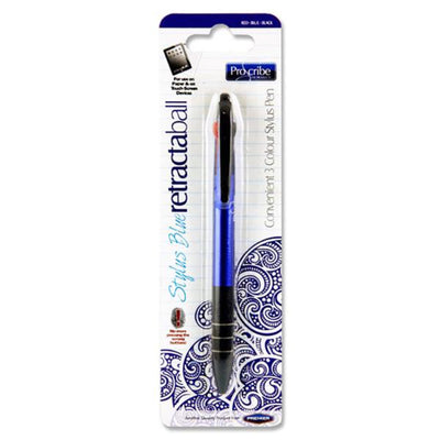 Pro:Scribe Stylus Blue Retractaball 3 Colour Stylus Pen-Ballpoint Pens-Pro:Scribe|Stationery Superstore UK