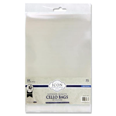 Icon Occasions A4 Self Seal Cello Bags - Pack of 25-Cellophane Bags & Rolls-Icon|Stationery Superstore UK