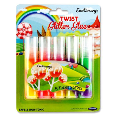 Emotionery Twist Glitter Glue - Pack of 5-Craft Glue & Office Glue-Emotionery|Stationery Superstore UK