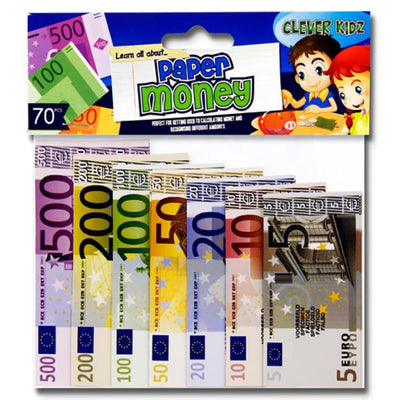 Clever Kidz Paper Euro Money Set - Pack of 70-Educational Games-Clever Kidz|Stationery Superstore UK