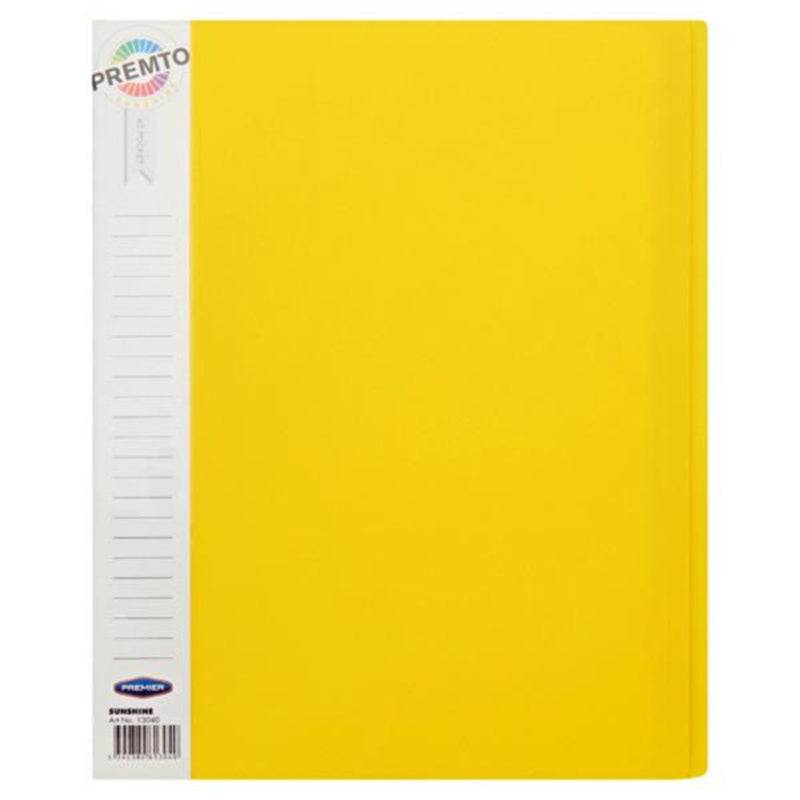 Premto A4 40 Pocket Display Book - Sunshine Yellow-Display Books-Premto|Stationery Superstore UK