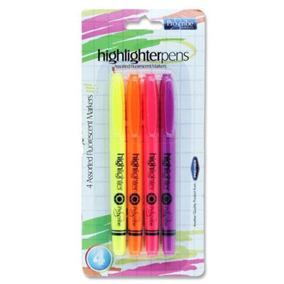Pro:Scribe Highlighter Pens - Pack of 4-Highlighters-Pro:Scribe|Stationery Superstore UK