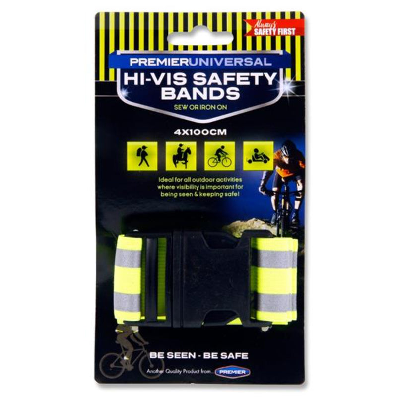 Premier Universal Hi-Vis Reflective Safety Band - 1m x 4cm-Light Up & Reflective Clothing-Premier Universal|Stationery Superstore UK