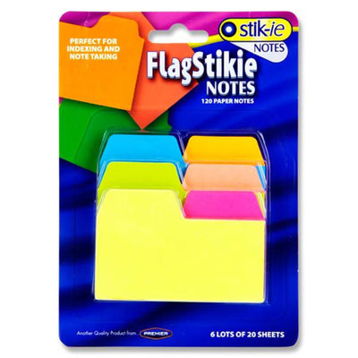 Stik-ie 6 x 20 Sheets Index & Note Taking Page Markers - Neon-Sticky Notes-Stik-ie|Stationery Superstore UK