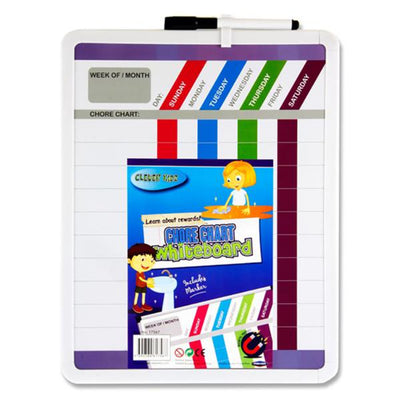 Clever Kidz Chore Chart Whiteboard with Marker-Dry Wipe Planners ,Whiteboards-Clever Kidz|Stationery Superstore UK