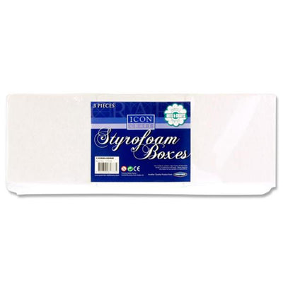 Icon Styrofoam Boxes - 135mm x 80mm - Square - Pack of 3-Styrofoam/Polyestyrene-Icon|Stationery Superstore UK