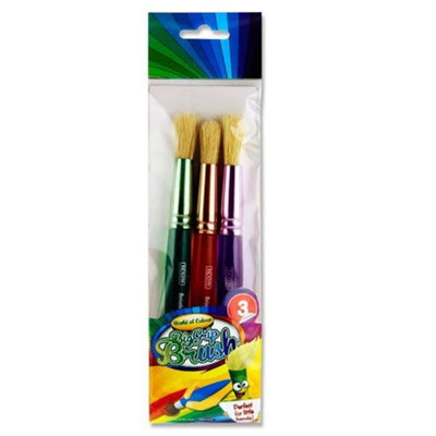 World of Colours Big Grip Brush Set - Round - Pack of 3-Paint Brushes-World of Colour|Stationery Superstore UK