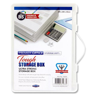 Premier Office B5+ Ultra Strong Storage Box - White-File Boxes & Storage-Premier Office|Stationery Superstore UK