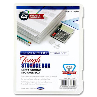 Premier Office A4+ Ultra Strong Storage Box - White-File Boxes & Storage-Premier Office|Stationery Superstore UK