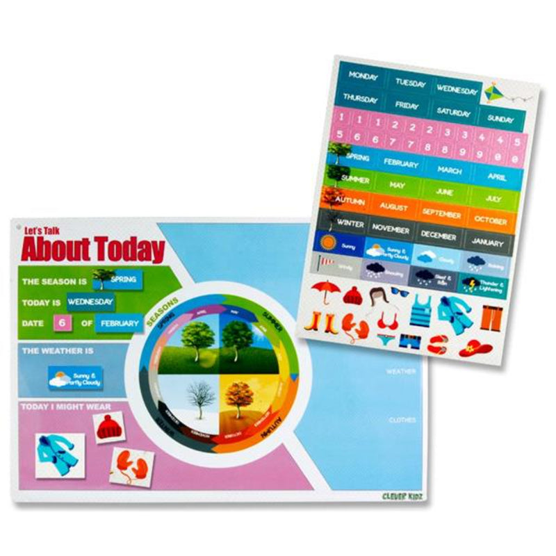 Clever Kidz Magnetic Calendar Board - 420mm x 288mm - Learn All About Today-Educational Posters-Clever Kidz|Stationery Superstore UK
