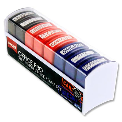 Concept Office Pro Self-Inking Stamp Set - Set of 8-Stampers & Inks-Concept|Stationery Superstore UK