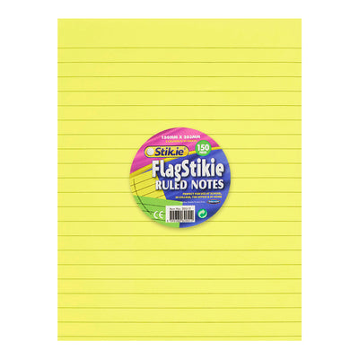 Stik-ie FlagStikie Ruled Notes - 150 Sheets - 150mm x 230mm - 5 Colour Rainbow-Sticky Notes-Stik-ie|Stationery Superstore UK