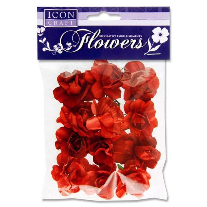 Icon Paper Flowers - Red - Pack of 12-Decorative Paper-Icon|Stationery Superstore UK
