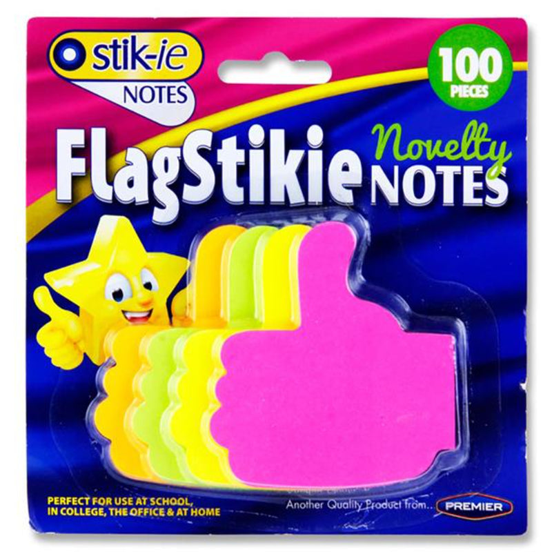 stik-ie-100-sheets-flagstikie-flag-notes-thumbs-up-shape|Stationery Superstore UK