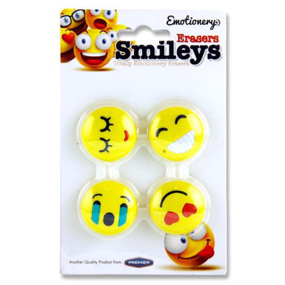 Emotionery Erasers - Smileys - Pack of 4-Erasers-Emotionery|Stationery Superstore UK