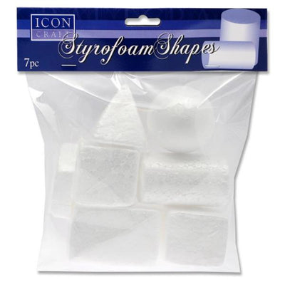 Icon Styrofoam Shapes - Various Shapes - Pack of 7-Styrofoam/Polyestyrene-Icon|Stationery Superstore UK