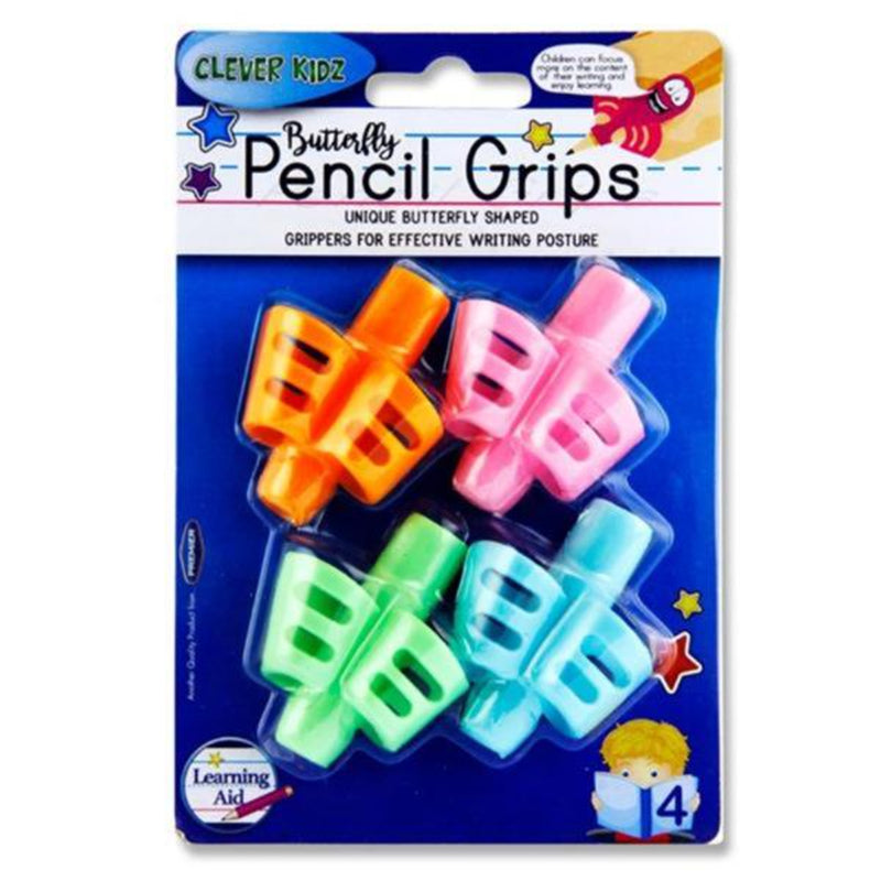 Clever Kidz Butterfly Junior Pencil Grips - Pack of 4-Pencil Grips-Clever Kidz|Stationery Superstore UK