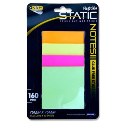 Stik-ie Glue Free Static Notes - 75mm x 75mm - Pack of 4-Sticky Notes-Stik-ie|Stationery Superstore UK