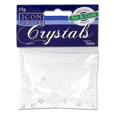 Icon Clear Crystals - 5mm - Pack of 15-Rhinestones & Flatbacks-Icon|Stationery Superstore UK