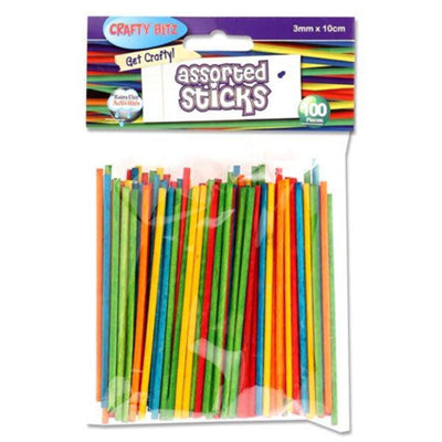 Crafty Bitz Assorted Sticks - Pack of 100-Lollipop & Match Sticks-Crafty Bitz|Stationery Superstore UK