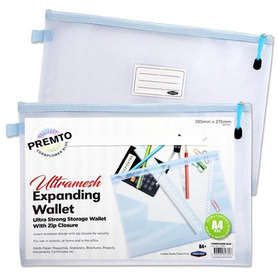 Premto Pastel B4+ Ultramesh Expanding Wallet with Zip - Cornflower Blue