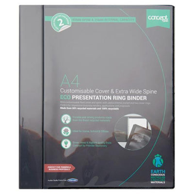 Concept Green A4 Eco Extra Wide Spine Presentation 2 Ring Binder-Ring Binders-Concept Green|Stationery Superstore UK
