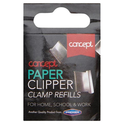 Concept 18mm Paper Clipper Clamp Notebook Refills-Paper Clips, Clamps & Pins-Concept|Stationery Superstore UK