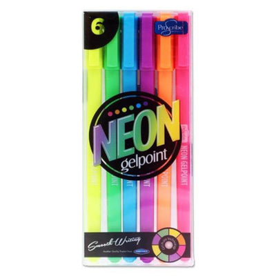 pro-scribe-gelpoint-gel-pens-neon-pack-of-6|Stationerysuperstore.uk