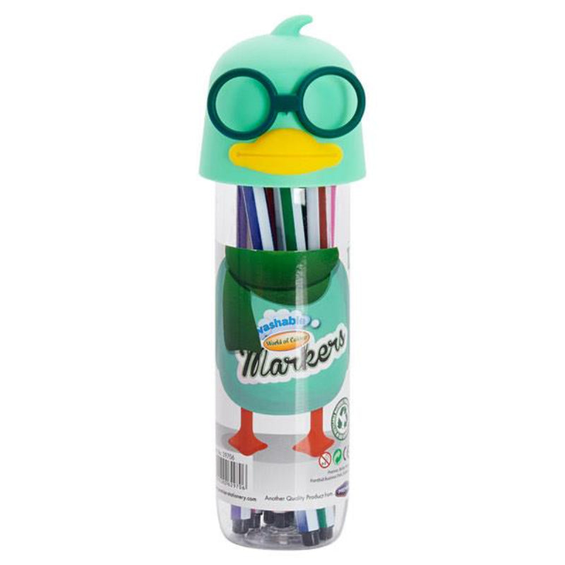 World of Colour Washable Felt Tip Markers - Smart Duck Green - Tub of 12-Felt Tip Pens-World of Colour|Stationery Superstore UK