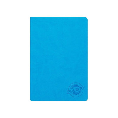 Premto A5 PU Leather Hardcover Notebook - 192 Pages - Printer Blue-A5 Notebooks-Premto|Stationery Superstore UK