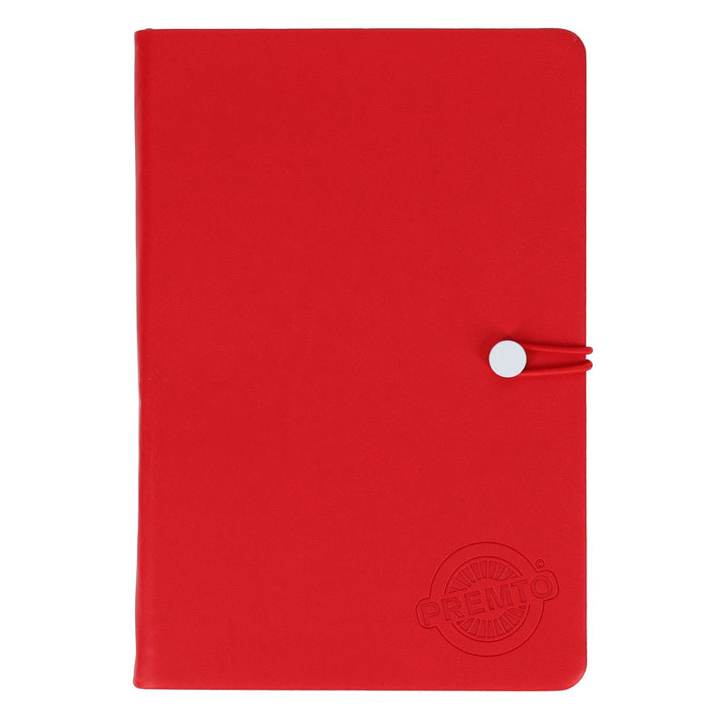 Premto A5 PU Leather Hardcover Notebook with Elastic Closure - 192 Pages - Ketchup Red-A5 Notebooks-Premto|Stationery Superstore UK