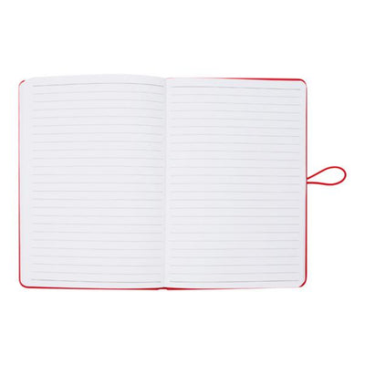 premto-a5-pu-leather-hardcover-notebook-with-elastic-closure-192-pages-ketchup-red|Stationerysuperstore.uk