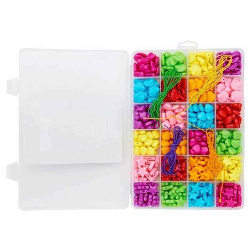 Crafty Bitz Set of Beads in Various Shapes & Colours with String - Box of 24-Beads-Crafty Bitz|Stationery Superstore UK