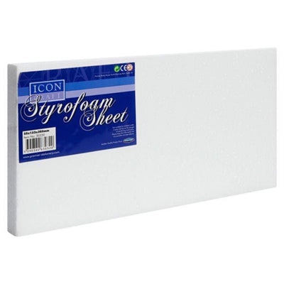 Icon Styrofoam Sheet - 25x152x305mm-Styrofoam/Polyestyrene-Icon|Stationery Superstore UK