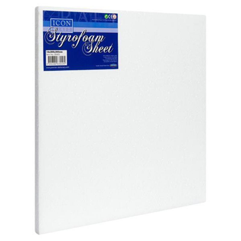 Icon Styrofoam Sheet - 16x305x305mm-Styrofoam/Polyestyrene-Icon|Stationery Superstore UK