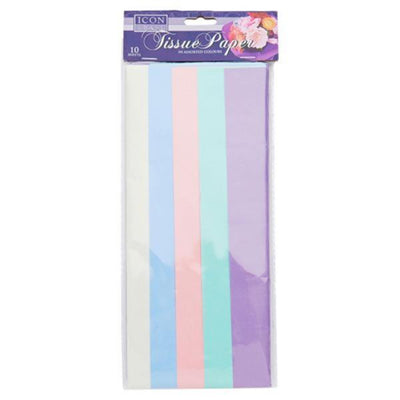 Icon Tissue Paper - Pastel Colours - Pack of 10 Sheets-Tissue Paper-Icon|Stationery Superstore UK