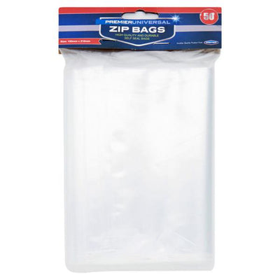 Premier Universal Zip Bags - 150x210mm - Pack of 50-Cellophane Bags & Rolls-Premier Universal|Stationery Superstore UK