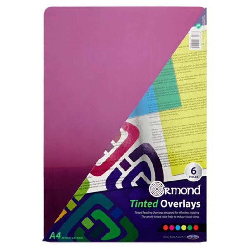 Ormond A4 Visual Memory Aid Tinted Overlays - Set of 6-Tinted Overlays-Ormond|Stationery Superstore UK