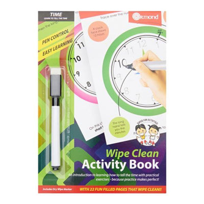 Ormond A5 Wipe Clean Activity Book with Pen - 22 Pages - Time-Activity Books-Ormond|Stationery Superstore UK