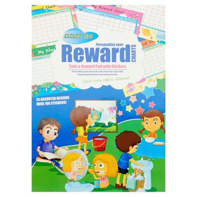 clever-kidz-task-reward-chart-pad-with-stickers|Stationery Superstore UK