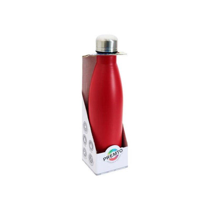 Premto 500ml Stainless Steel Water Bottle - Ketchup Red