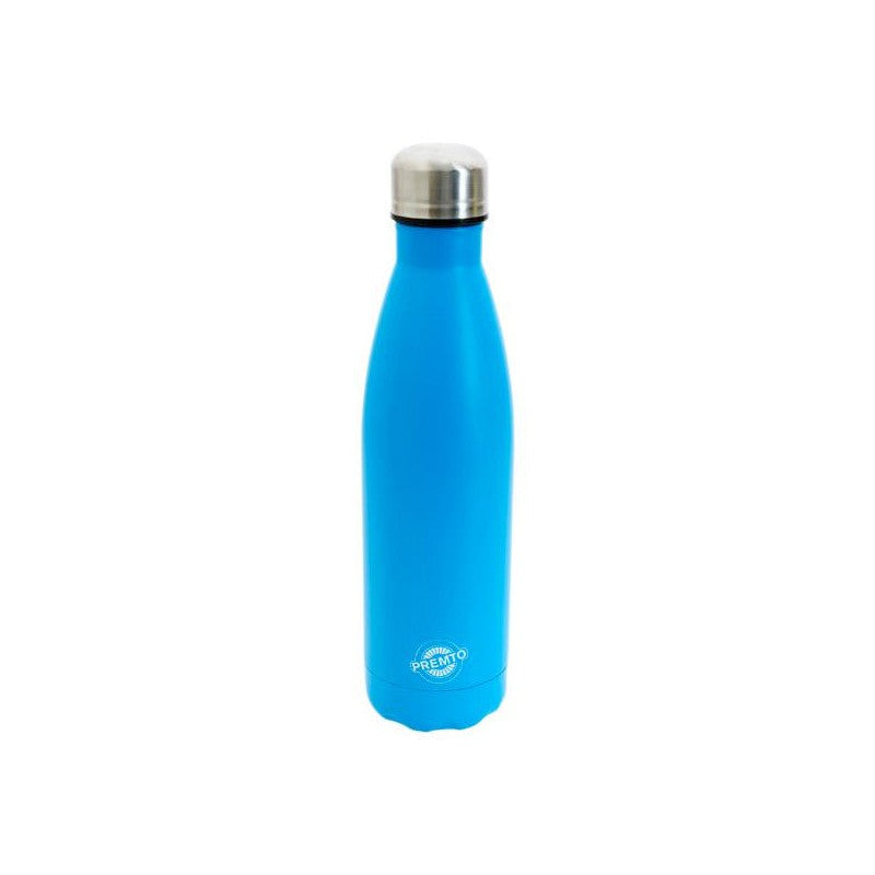 Premto 500ml Stainless Steel Water Bottle - Printer Blue-Flasks & Thermos-Premto|Stationery Superstore UK