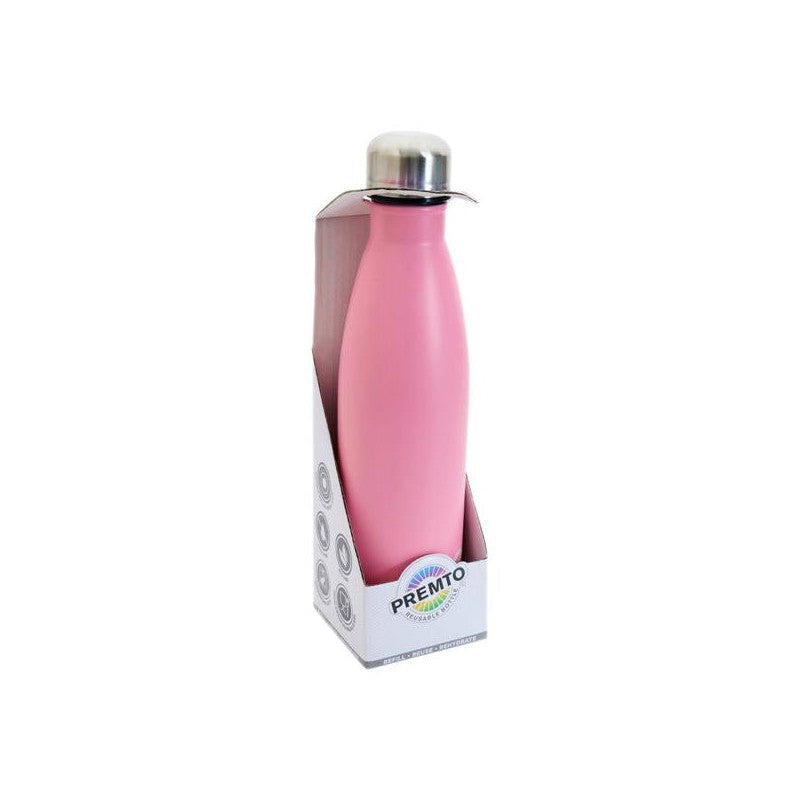 Premto Pastel 500ml Stainless Steel Water Bottle - Pink Sherbet-Flasks & Thermos-Premto|Stationery Superstore UK