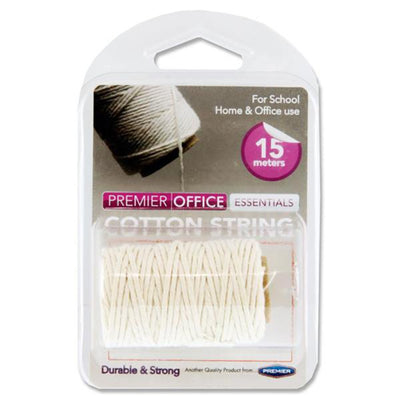 Premier Office Spool Cotton Twine - 15m-Threads & Strings-Premier Office|Stationery Superstore UK
